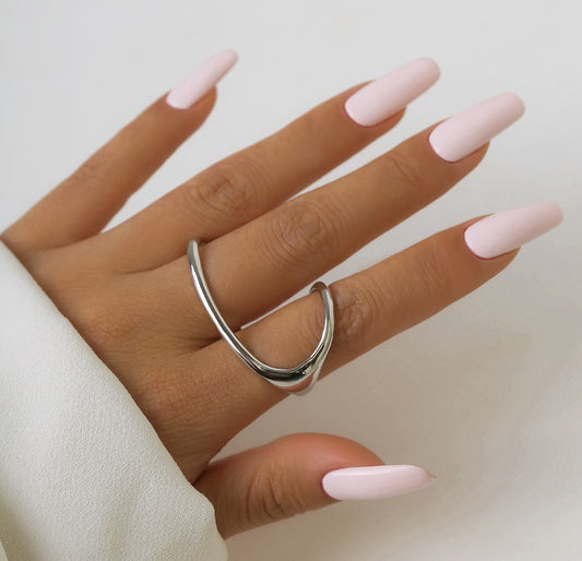 Silver Open-Curve Ring - Modern and Stylish Women?s Jewelry